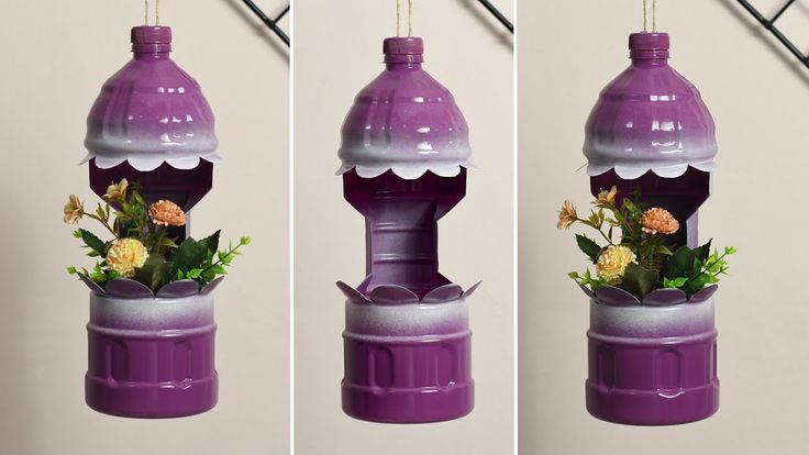 vas bunga dari botol plastik