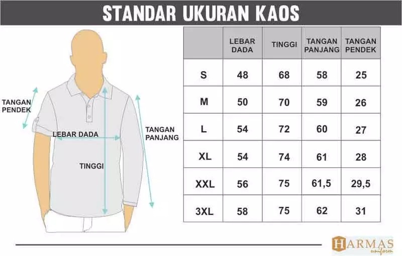 Panduan ukuran kaos partai