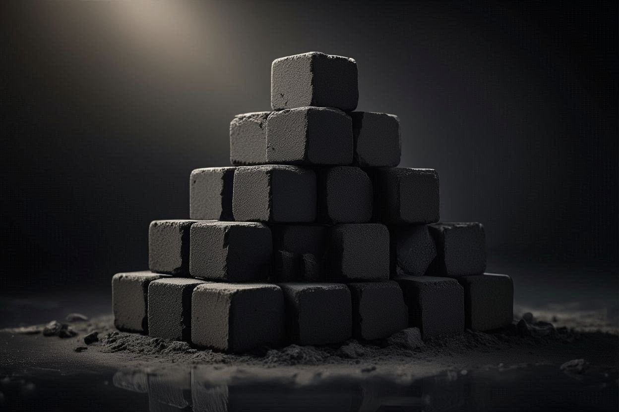 مكعبات فحم جوز الهند الممتازة