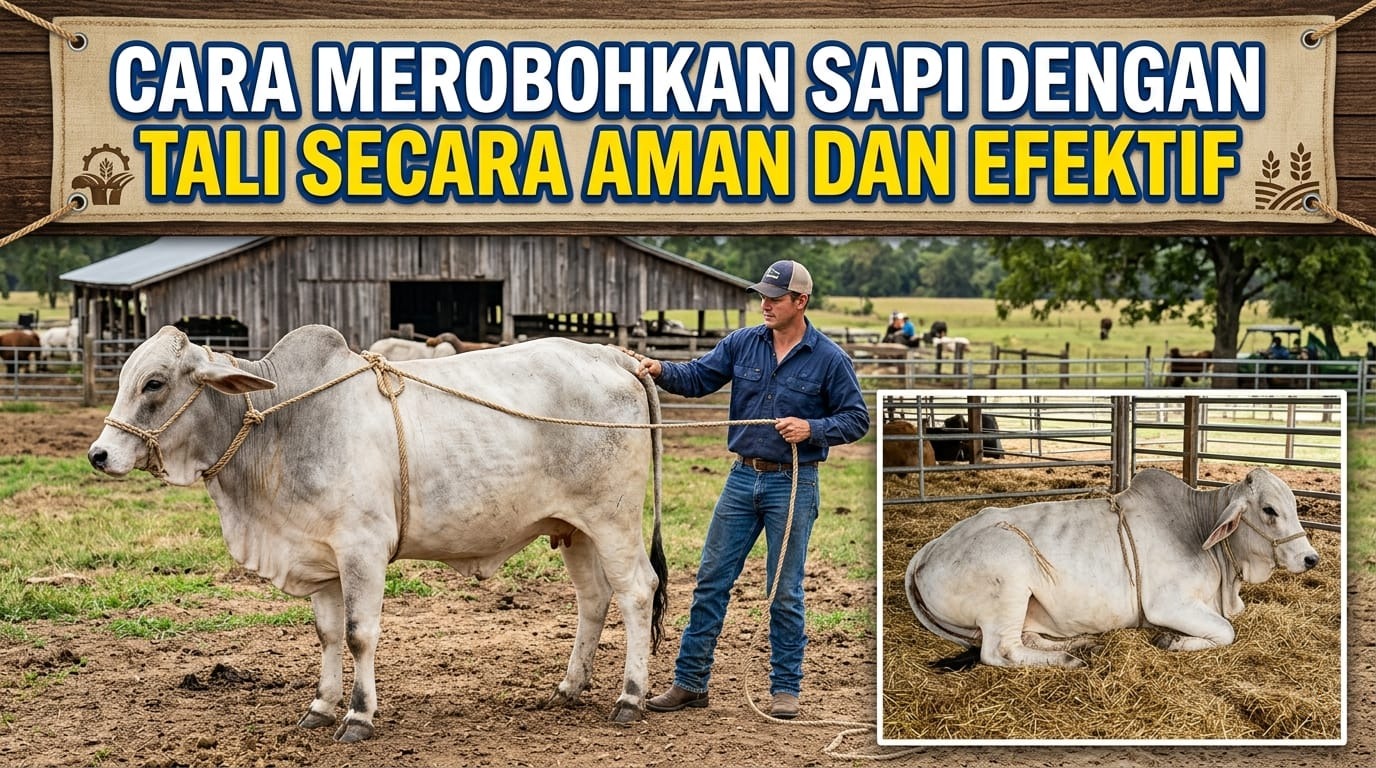 Cara Menjatuhkan Sapi dengan Tali Secara Aman dan Efektif