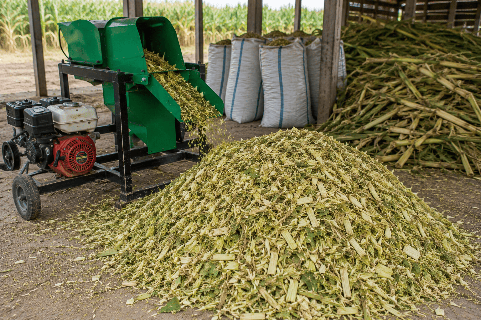 mengolah batang jagung pakan