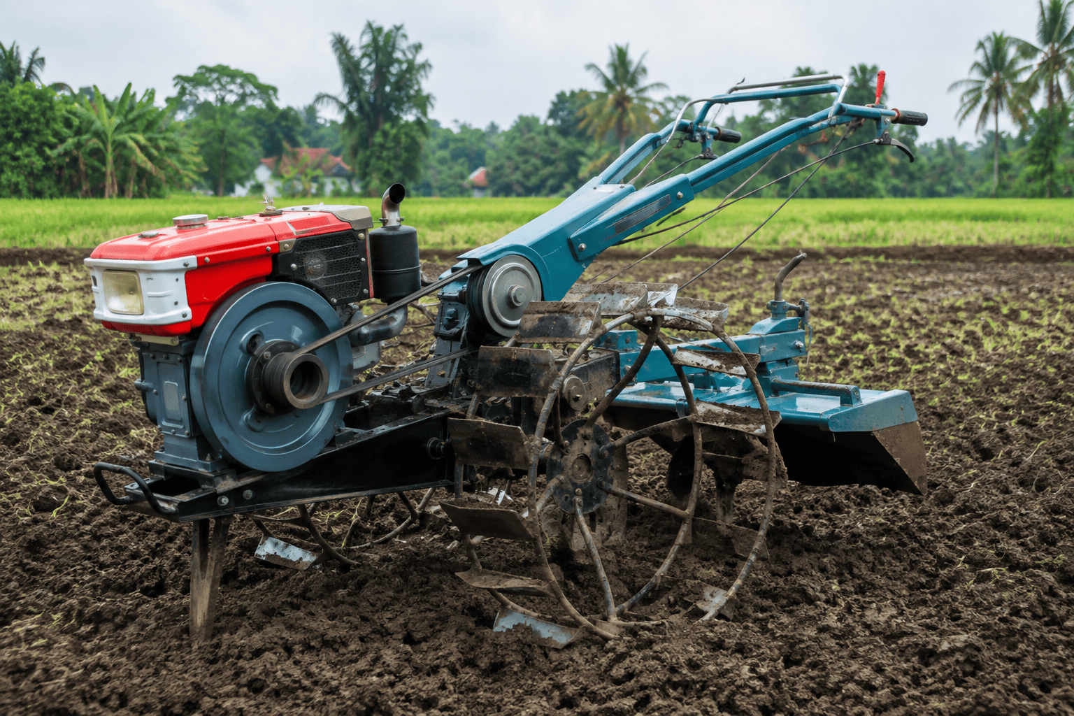 peralatan untuk persiapan lahan sawah