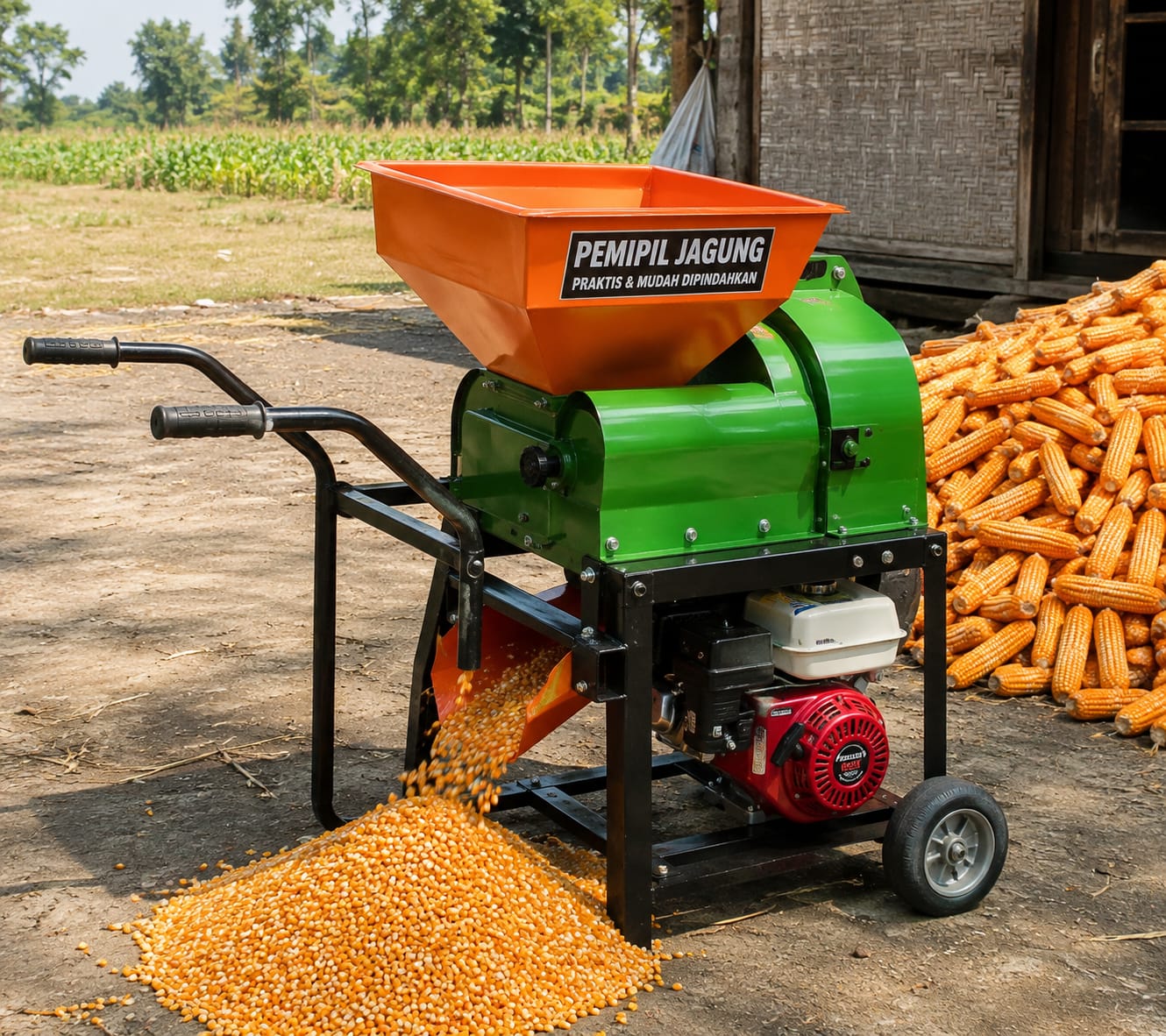 alat pemipil jagung mudah dipindahkan